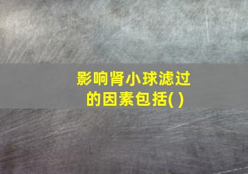 影响肾小球滤过的因素包括( )